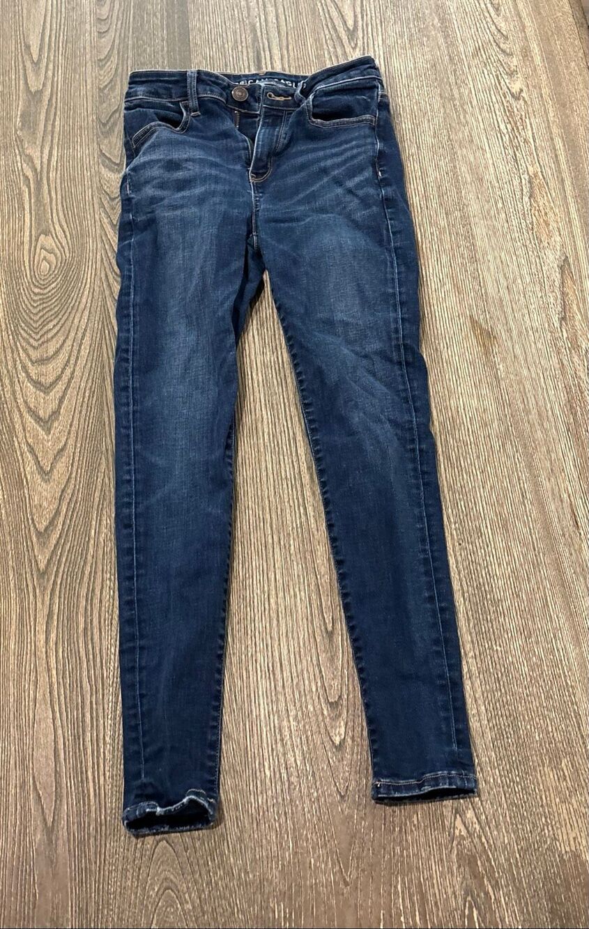 American Eagle Womens Hi-Rise Jegging Jeans Denim Dark Wash Blue Size 4 Short